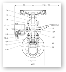 self-closing valve, hydr./pn. liftable